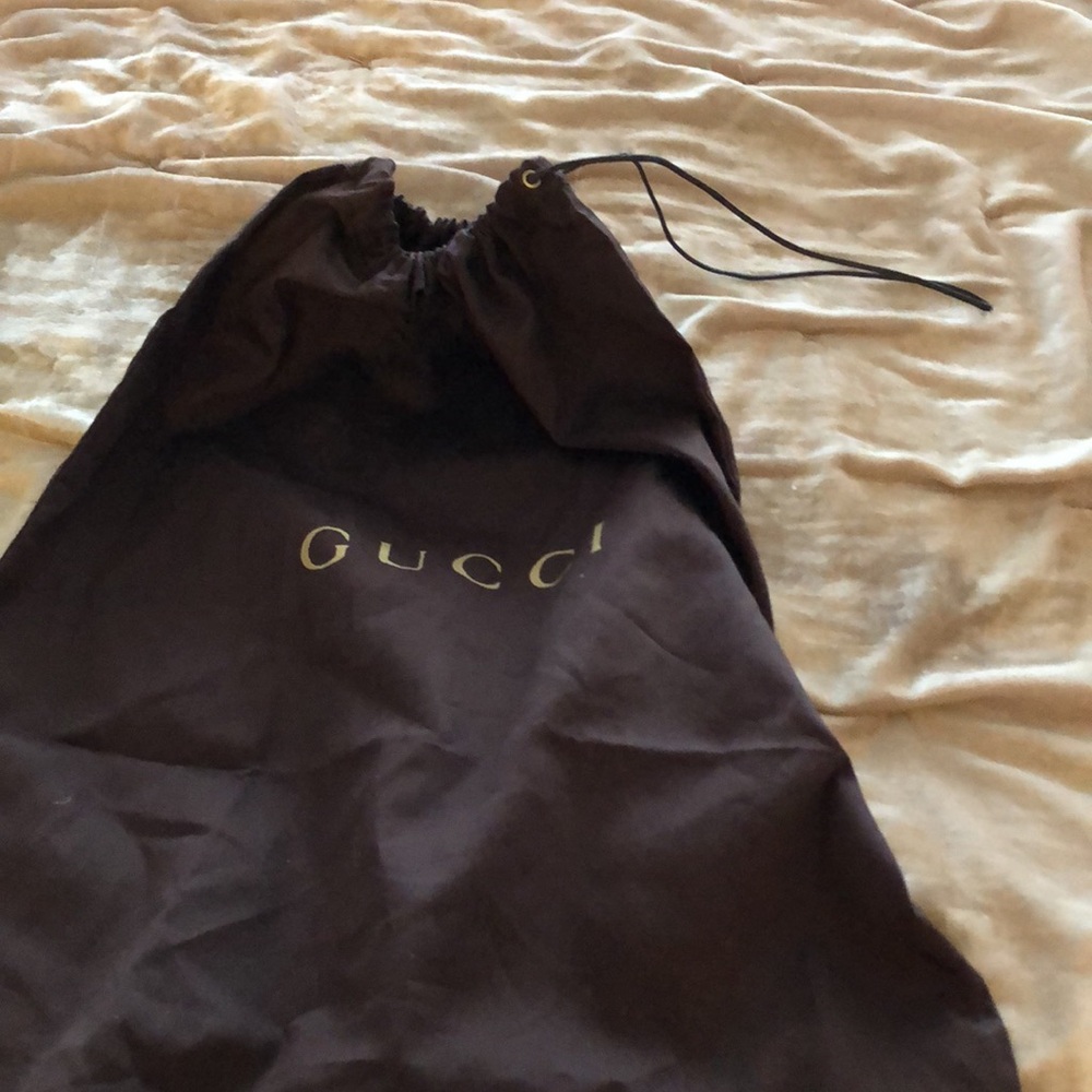 Authentic Gucci Dust Bag Brown Satin DrawString For Small Handbag/Pair of Shoes